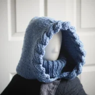 dusty blue winter hood