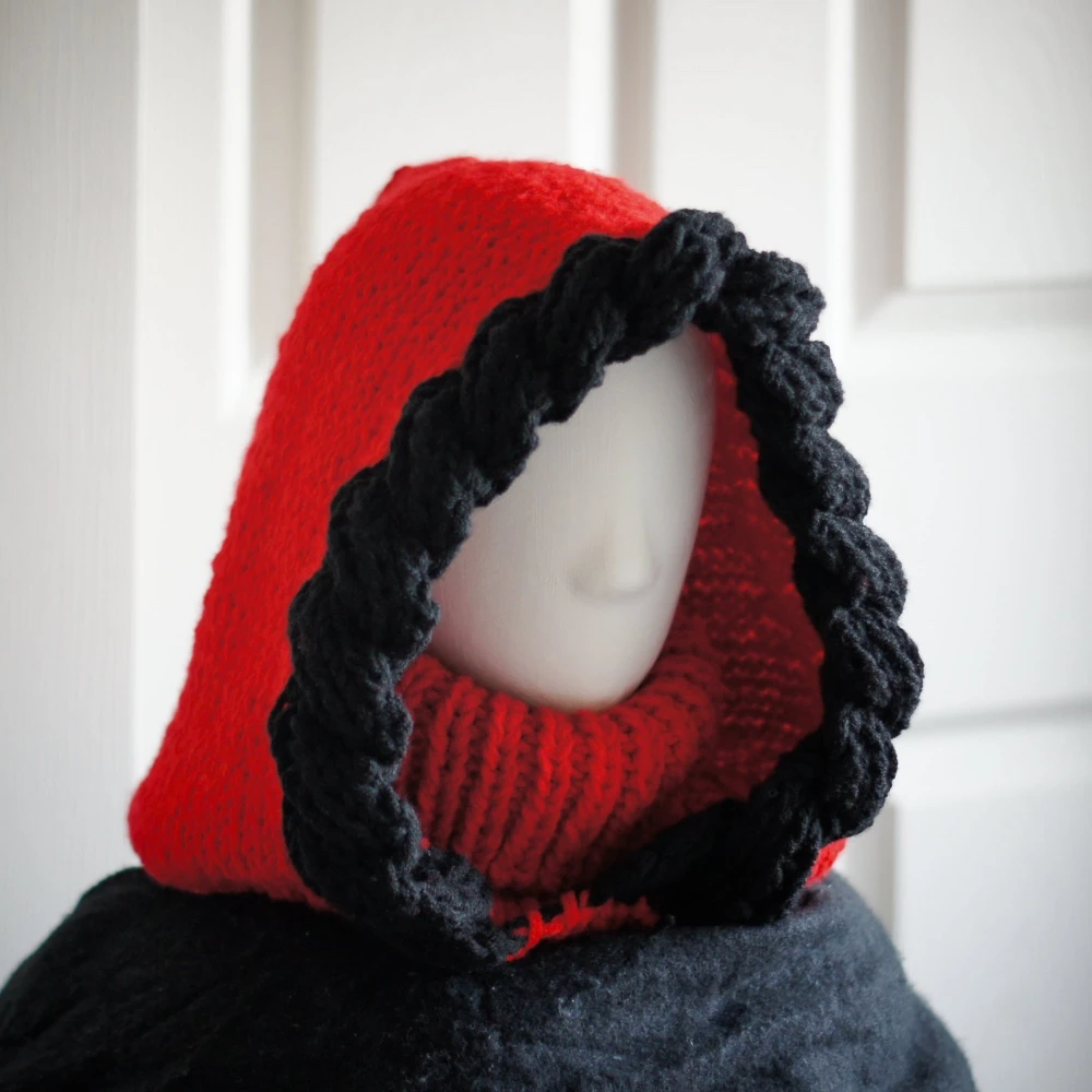 red winter hood