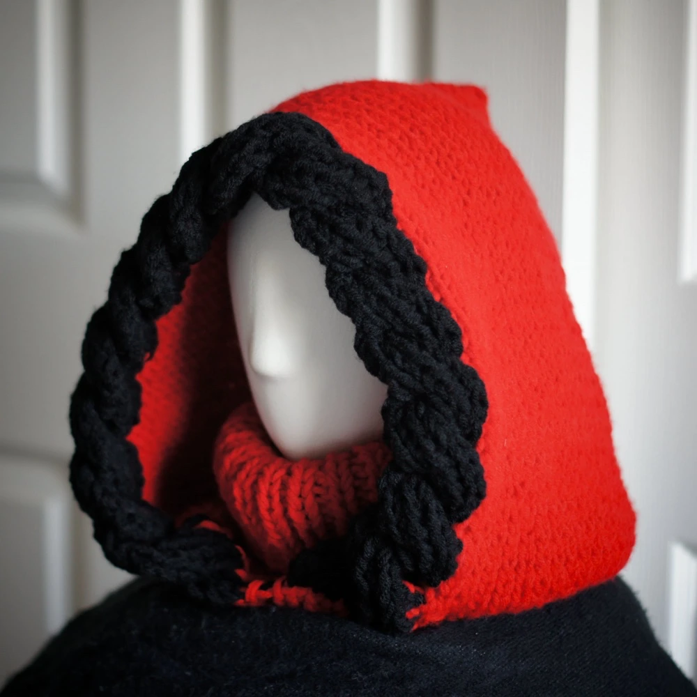 red winter hood