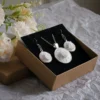 white rose embroidered jewelry set