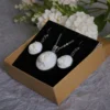 white rose embroidered jewelry set