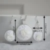 white rose embroidered jewelry set