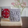 floral burst granny square pouch