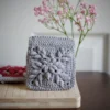 floral burst granny square pouch