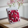 floral burst granny square pouch
