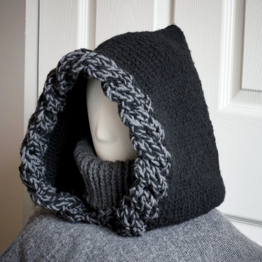 balaclava hood in black and gray