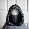 balaclava hood in black and gray
