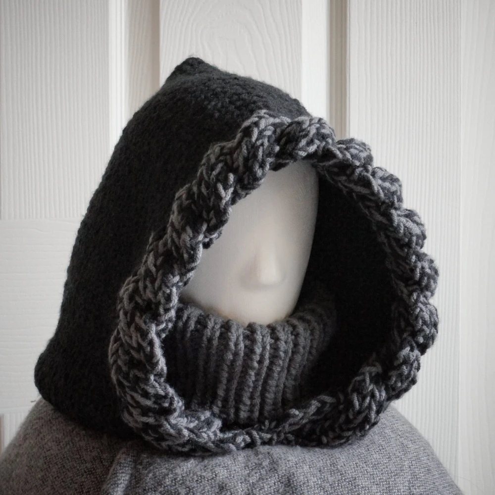 balaclava hood in black and gray