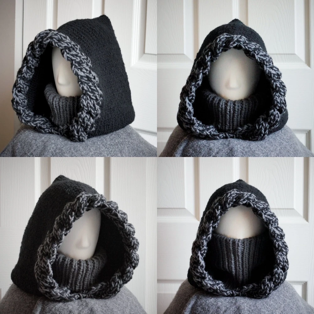 balaclava hood in black and gray