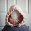 balaclava hood in oatmeal orange