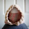 balaclava hood in oatmeal orange