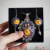 embroidered yellow rose jewelry gift set