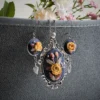 embroidered yellow rose jewelry gift set