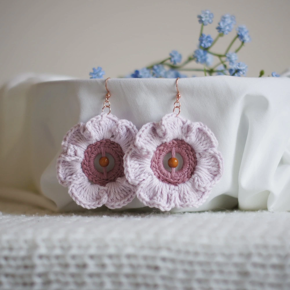 crochet flower earrings