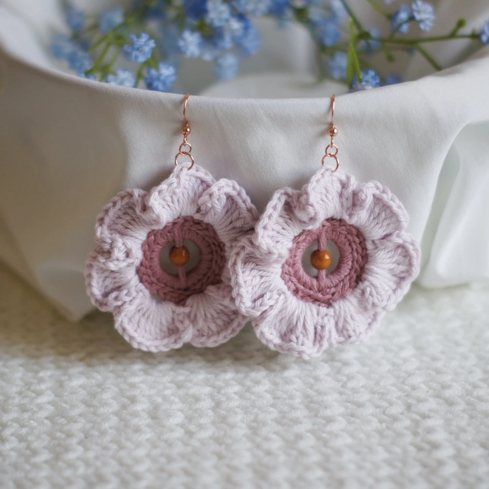 crochet flower earrings