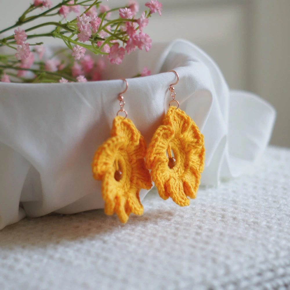 crochet flower earrings