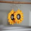 Crochet Sunflower Earrings