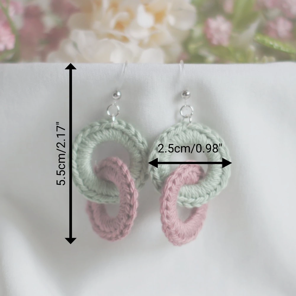 Crochet Interlocking Circles Earrings