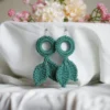 crochet leaf earrings