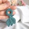 crochet leaf earrings