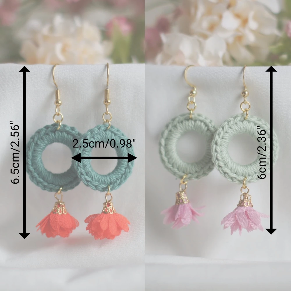 crochet spring earrings