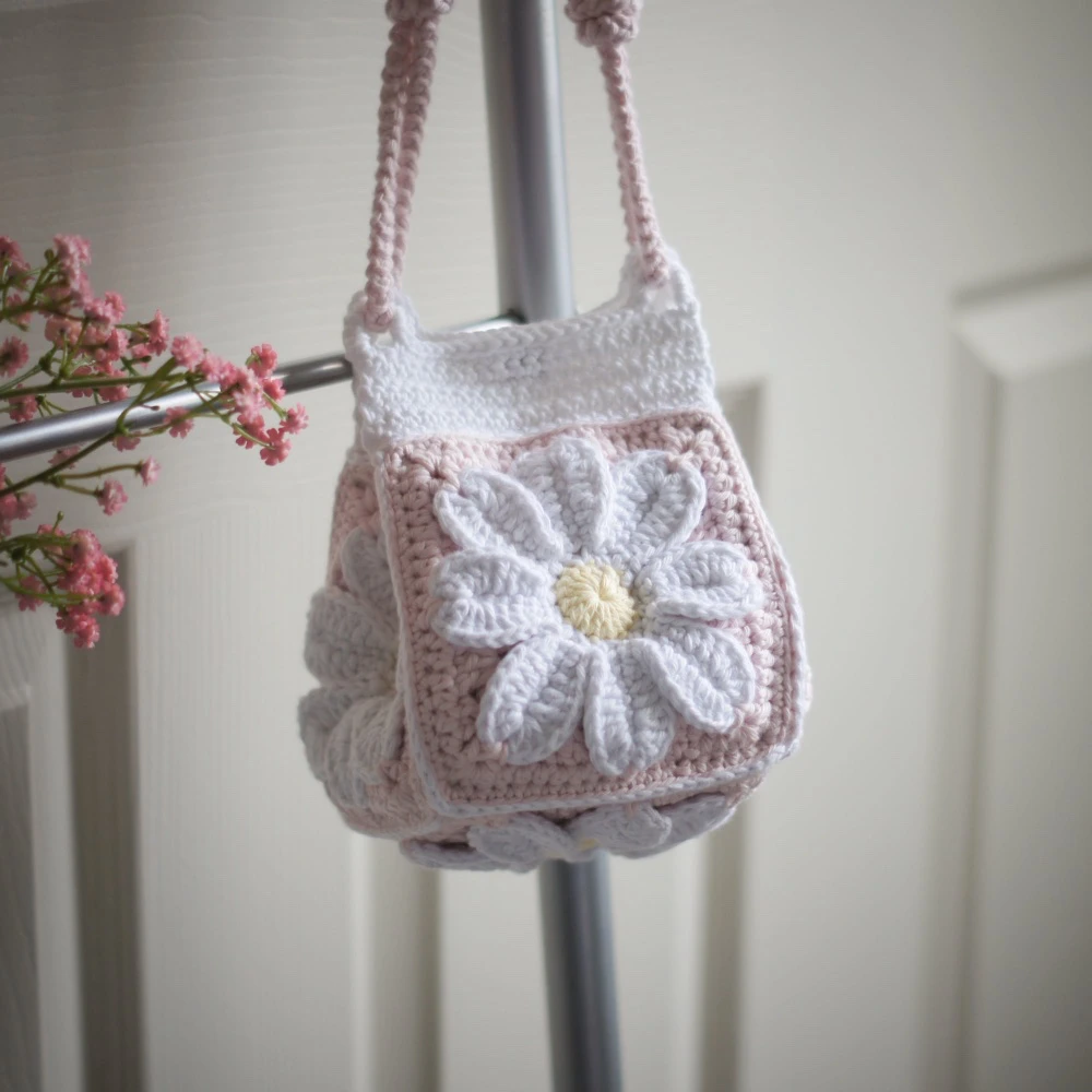 daisy granny square sling bag