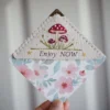 mushrooms embroidered bookmark
