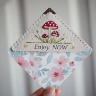 mushrooms embroidered bookmark