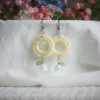 colorful spring earrings with lily valley