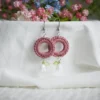 colorful spring earrings with lily valley