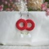 colorful spring earrings with lily valley