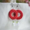 colorful spring earrings with lily valley