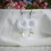 colorful spring earrings with lily valley