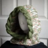 olive with orange bursts knitted balaclava