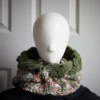 olive with orange bursts knitted balaclava