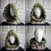 olive with orange bursts knitted balaclava