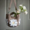 crochet daisy mini tote
