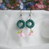 colorful spring earrings with lily valley