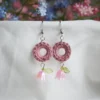 colorful spring earrings with lily valley