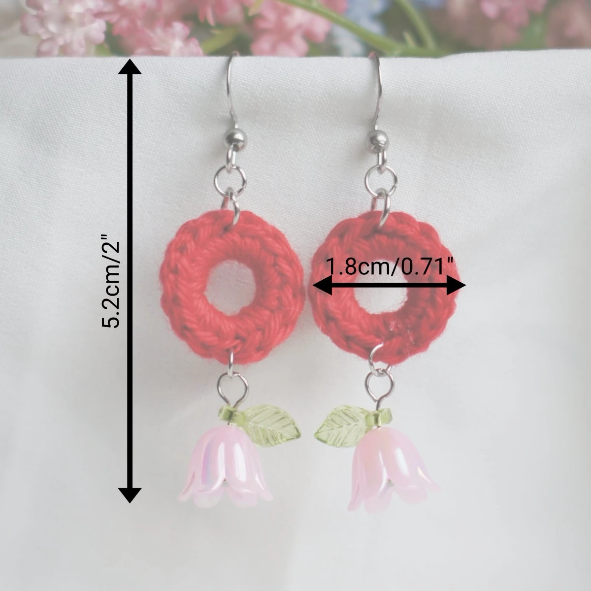 colorful spring earrings with lily valley