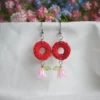 colorful spring earrings with lily valley