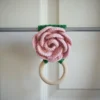 crochet rose towel holder