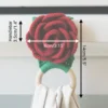 crochet rose towel holder