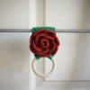 crochet rose towel holder