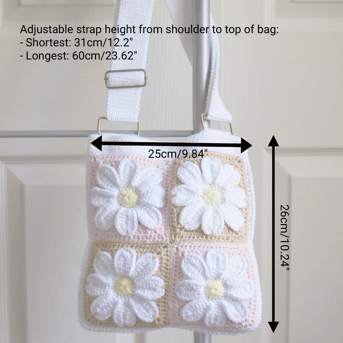 crochet daisy tote