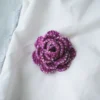 crochet beaded rose brooch