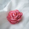 crochet beaded rose brooch