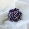 crochet beaded rose brooch