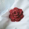 crochet beaded rose brooch