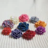 crochet beaded rose brooch